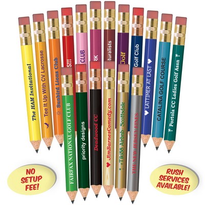 Black Round Golf Pencils with Erasers