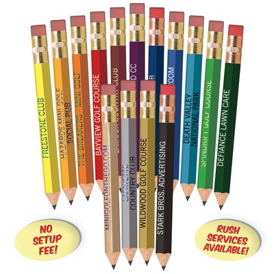 Red Hexagon Golf Pencils with Erasers