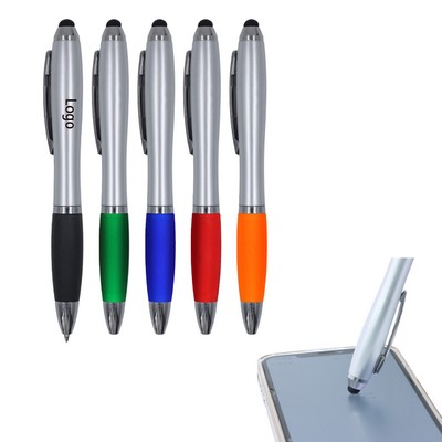 Silver Coated Gourd Shaped Stylus Ballpoint Pen