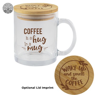 Cozy 11oz Glass Mug/Bamboo Lid