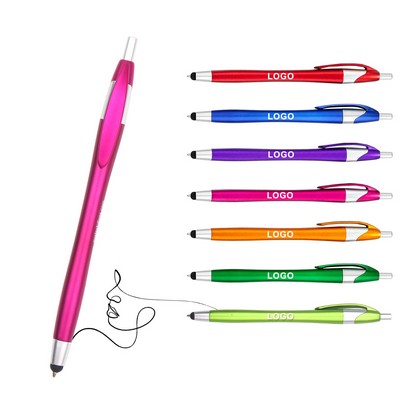 Click-Type Black Ballpoint Pen With Capacitive Touch Plastic Gourd Barrel