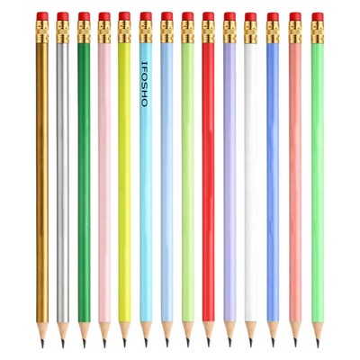 Round HB Graphite Pencil with Eraser for School & Office Use
