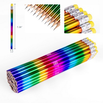 Rainbow HB Pencil W/ Eraser for Students