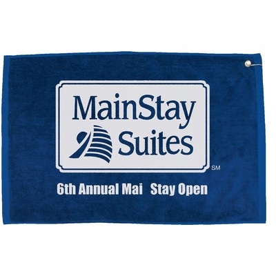 16" X 25" Hemmed Golf Towel with Grommet And Hook